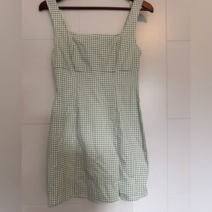 Lulu's Green Checkered Midi Dress